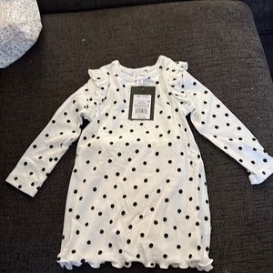 White dress with black polka dots